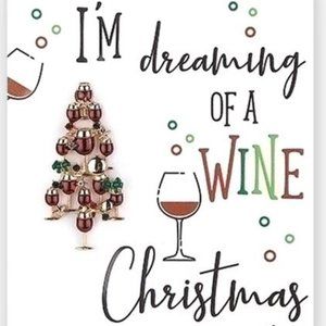 Christmas Brooch by Roman: Wine Tree in Gold with Enamel and Crystal Accents NIP